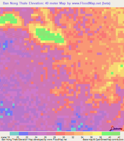 Ban Nong Thale,Thailand Elevation Map