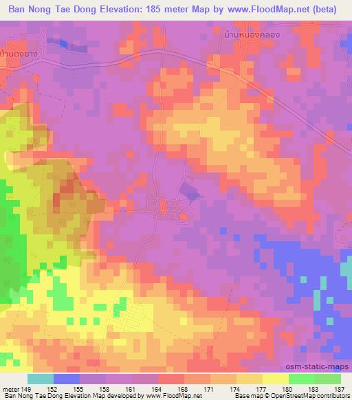 Ban Nong Tae Dong,Thailand Elevation Map