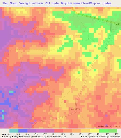 Ban Nong Saeng,Thailand Elevation Map