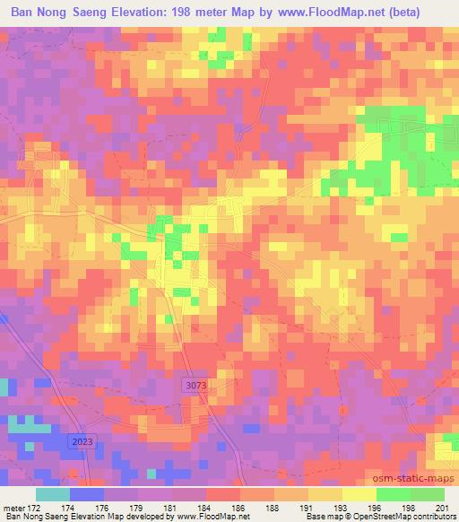 Ban Nong Saeng,Thailand Elevation Map