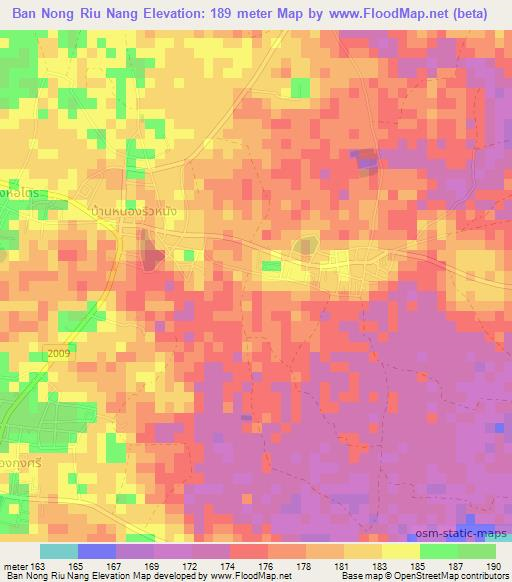 Ban Nong Riu Nang,Thailand Elevation Map