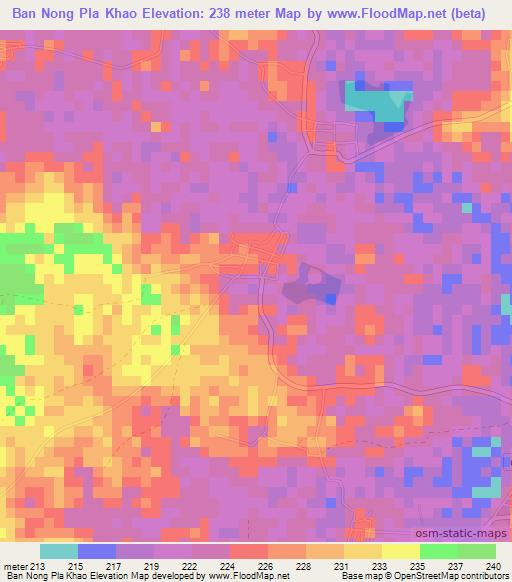 Ban Nong Pla Khao,Thailand Elevation Map