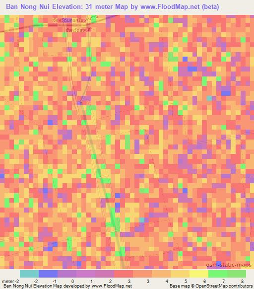 Ban Nong Nui,Thailand Elevation Map