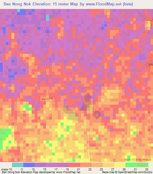 Ban Nong Nok,Thailand Elevation Map