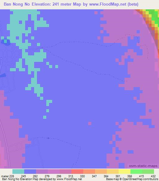 Ban Nong No,Thailand Elevation Map