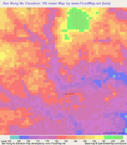 Ban Nong No,Thailand Elevation Map