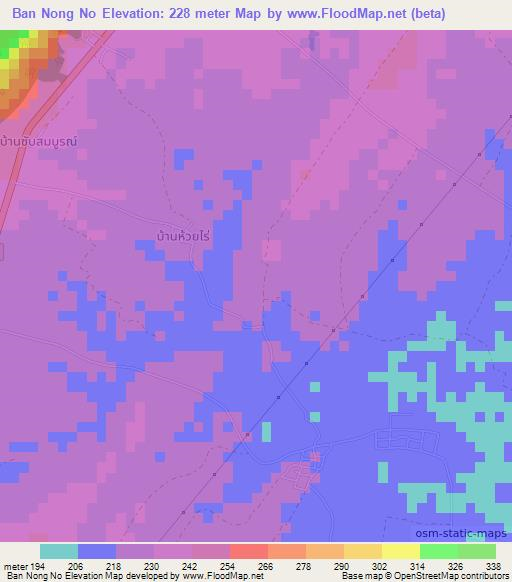 Ban Nong No,Thailand Elevation Map