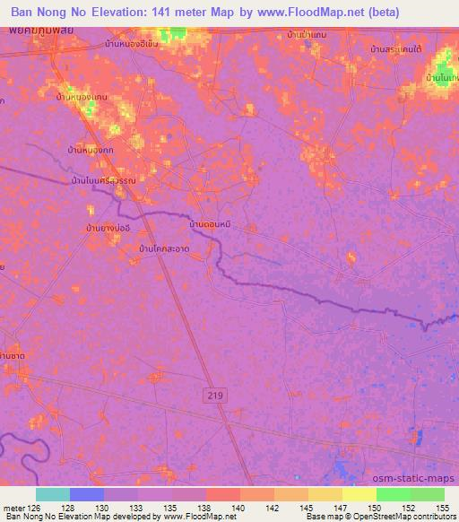 Ban Nong No,Thailand Elevation Map
