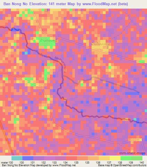 Ban Nong No,Thailand Elevation Map