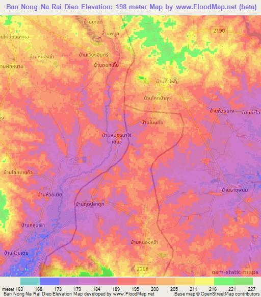 Ban Nong Na Rai Dieo,Thailand Elevation Map