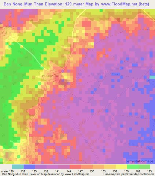 Ban Nong Mun Than,Thailand Elevation Map