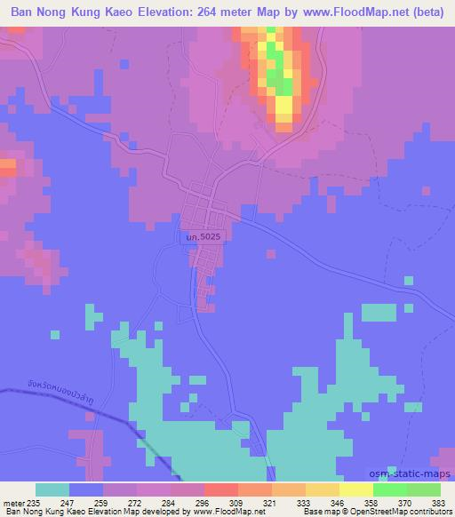 Ban Nong Kung Kaeo,Thailand Elevation Map