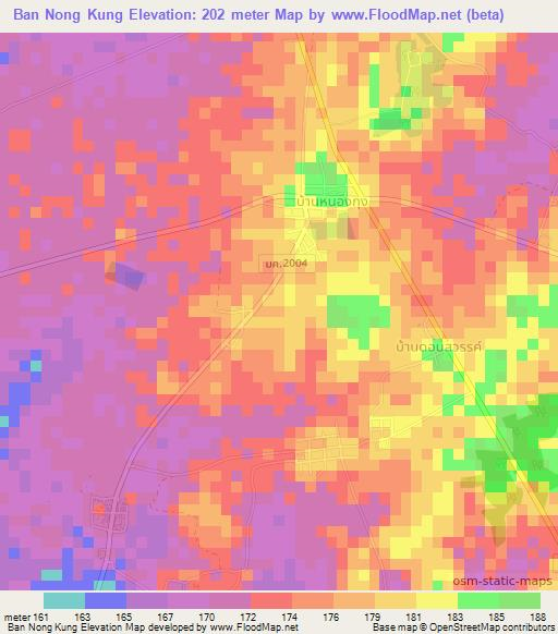 Ban Nong Kung,Thailand Elevation Map