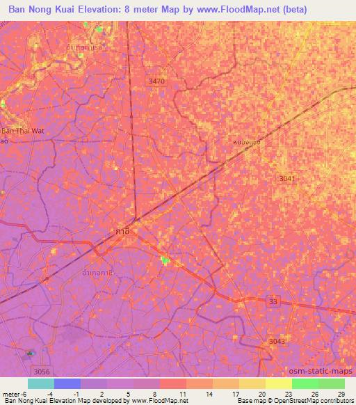 Ban Nong Kuai,Thailand Elevation Map