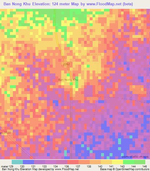Ban Nong Khu,Thailand Elevation Map