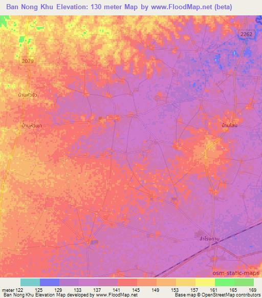 Ban Nong Khu,Thailand Elevation Map