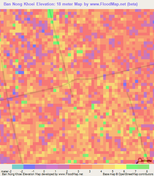 Ban Nong Khoei,Thailand Elevation Map