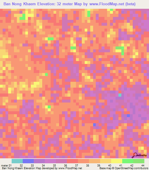 Ban Nong Khaem,Thailand Elevation Map