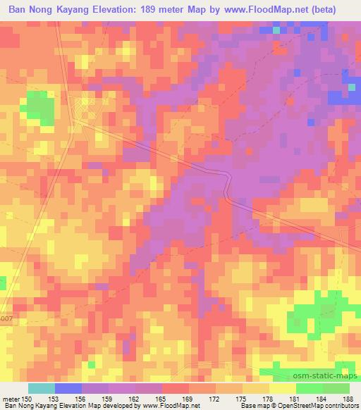 Ban Nong Kayang,Thailand Elevation Map