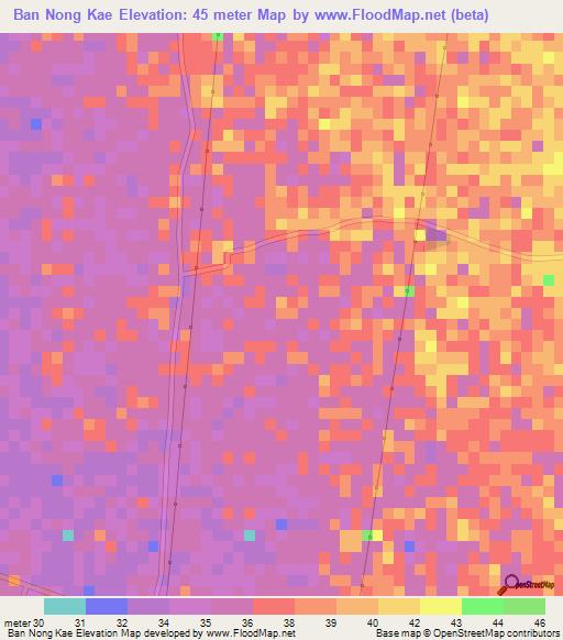 Ban Nong Kae,Thailand Elevation Map