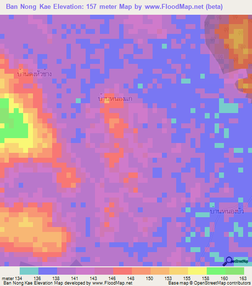Ban Nong Kae,Thailand Elevation Map