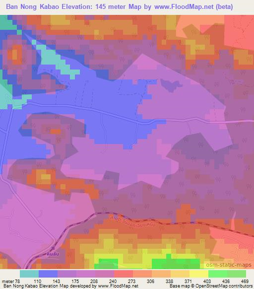 Ban Nong Kabao,Thailand Elevation Map