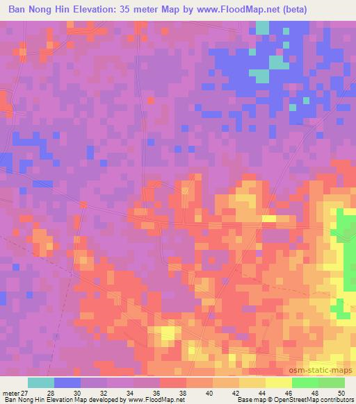 Ban Nong Hin,Thailand Elevation Map