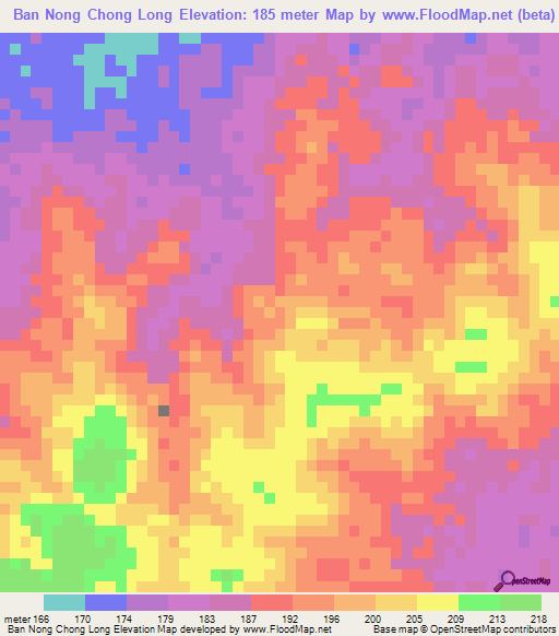 Ban Nong Chong Long,Thailand Elevation Map