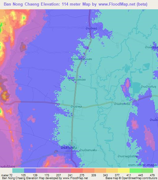 Ban Nong Chaeng,Thailand Elevation Map