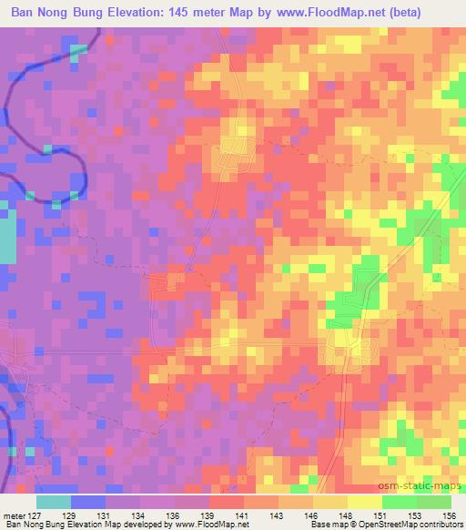 Ban Nong Bung,Thailand Elevation Map