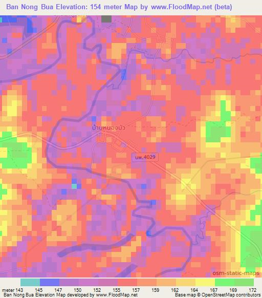 Ban Nong Bua,Thailand Elevation Map