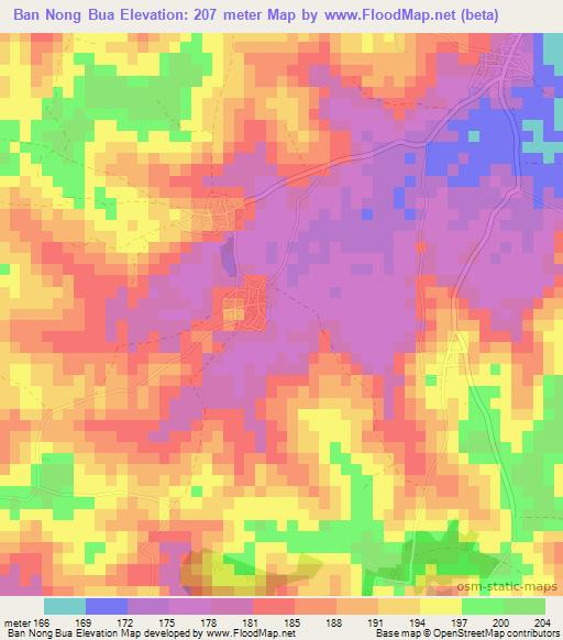 Ban Nong Bua,Thailand Elevation Map