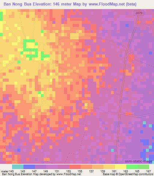 Ban Nong Bua,Thailand Elevation Map