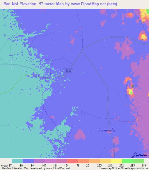 Ban Noi,Thailand Elevation Map