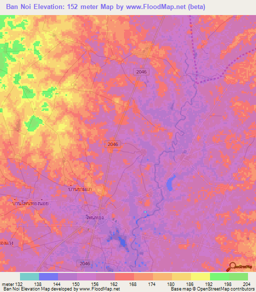 Ban Noi,Thailand Elevation Map