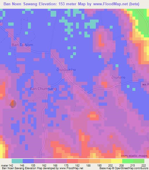 Ban Noen Sawang,Thailand Elevation Map