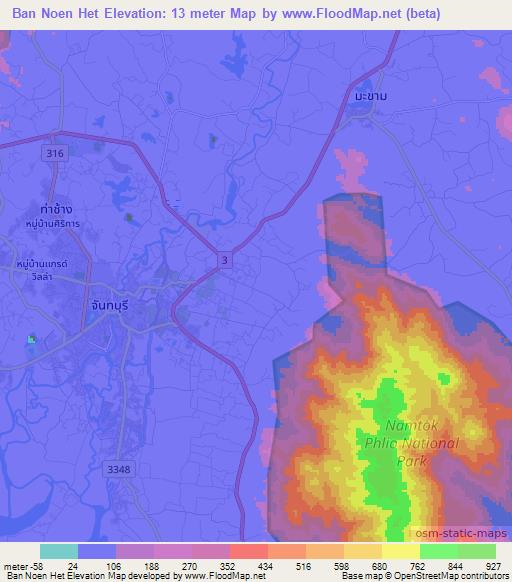 Ban Noen Het,Thailand Elevation Map