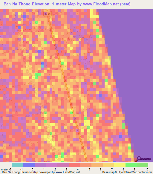 Ban Na Thong,Thailand Elevation Map