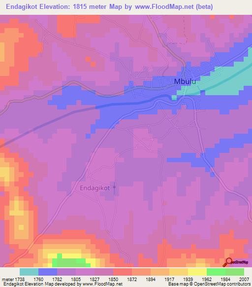 Endagikot,Tanzania Elevation Map
