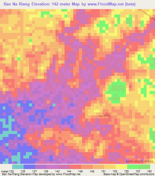 Ban Na Riang,Thailand Elevation Map