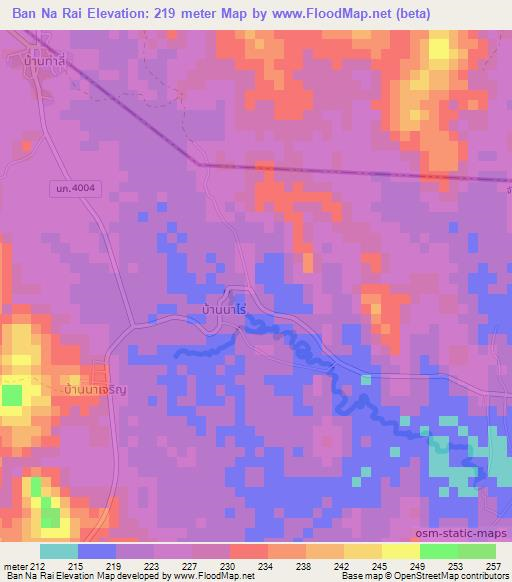 Ban Na Rai,Thailand Elevation Map