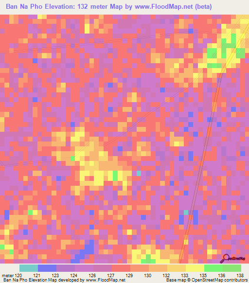Ban Na Pho,Thailand Elevation Map