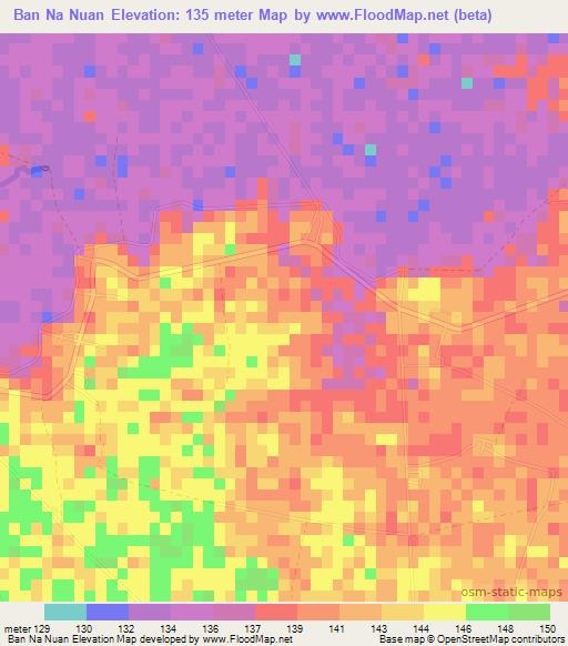 Ban Na Nuan,Thailand Elevation Map