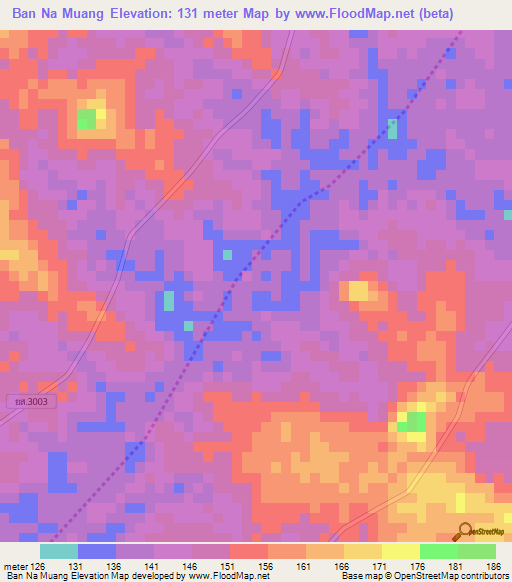 Ban Na Muang,Thailand Elevation Map