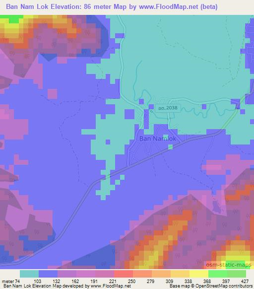 Ban Nam Lok,Thailand Elevation Map