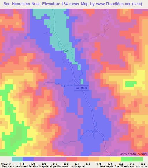 Ban Namchiao Nuea,Thailand Elevation Map