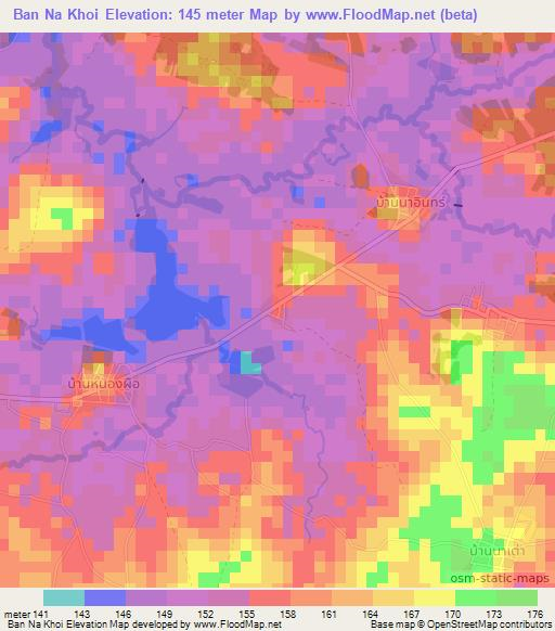Ban Na Khoi,Thailand Elevation Map