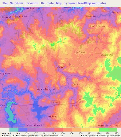 Ban Na Kham,Thailand Elevation Map