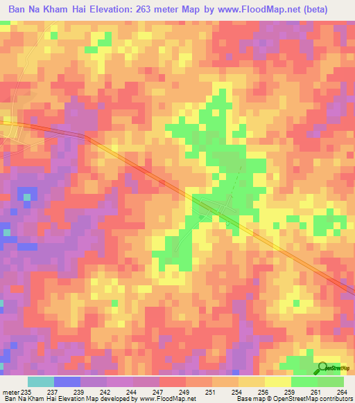 Ban Na Kham Hai,Thailand Elevation Map