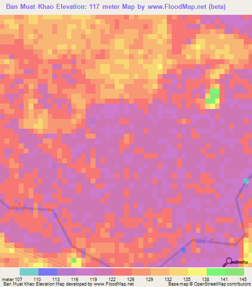 Ban Muat Khao,Thailand Elevation Map